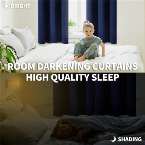 Blackout Curtains for Bedroom -Grommet Thermal Insulated Room Darkening Curtains - Picture 3 of 6